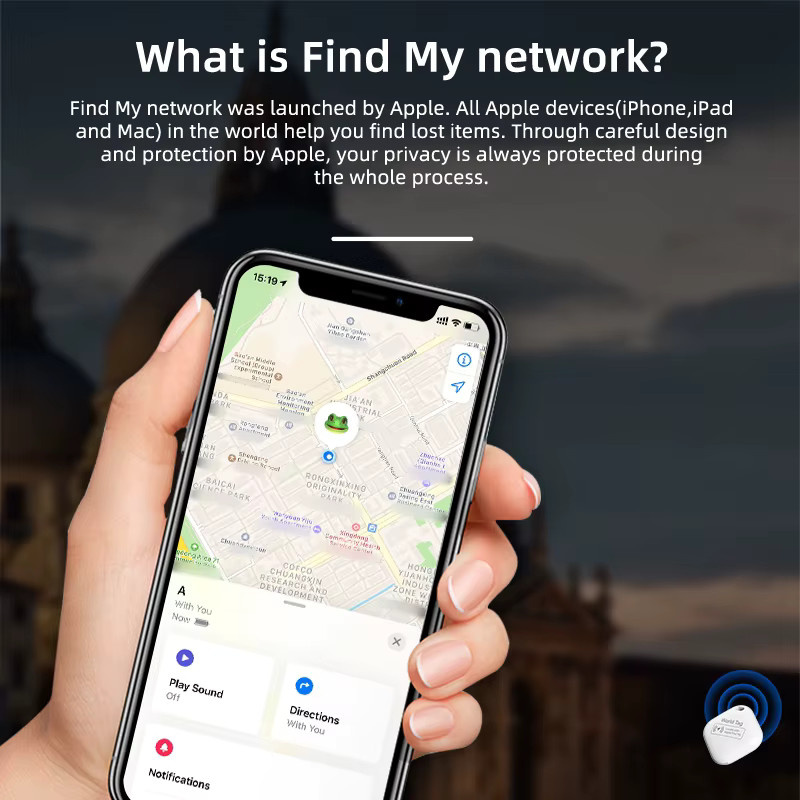 Peocke Mini GPS Tracker in Weiß für Haustiere mit Seil, kompatibel mit iOS und der Find My App - Bild 3