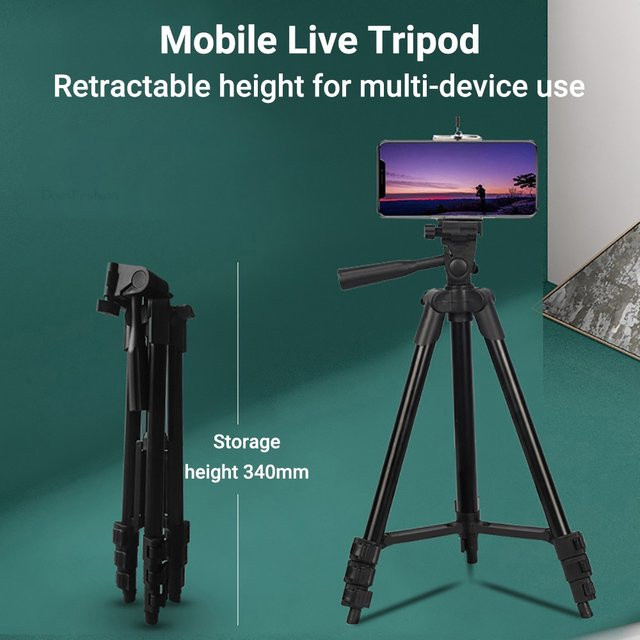 AKABEILA Universelles Smartphone-Stativ mit Bluetooth-Fernbedienung für Videoaufnahmen und Fotografie in Schwarz oder Silber - Bild 1