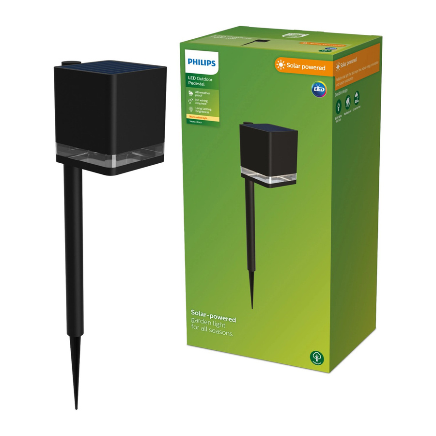 Philips Virona Solar LED Außenstandleuchte mit Bodenspiess und Dämmerungssensor in Schwarz - Bild 2