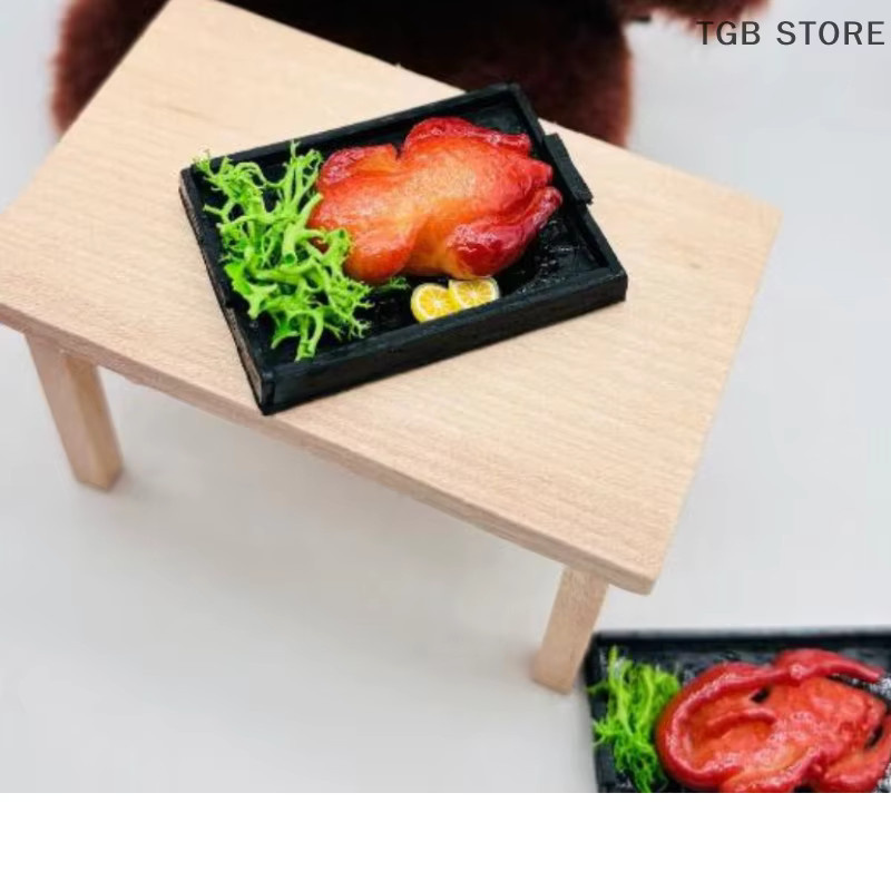 DIAPER&CORED Miniatur-Lebensmittelspielzeug, geröstetes Huhn und geröstete Ente, 1-teiliges Set, 1:12, Puppenhauszubehör - Bild 2