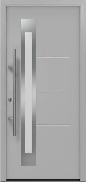 EcoStar Haustür Isopro Secur IPS 780S Weißaluminium mit Glaseinsatz, RC2, B: 110 cm, H: 210 cm, DIN L - Bild 1