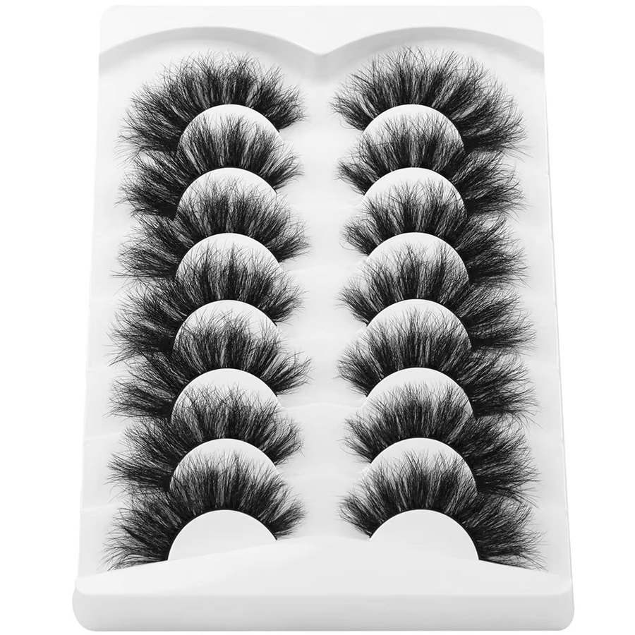 JIEFUXIN Künstliche Wimpern, 7 Paar, Wispy Cat-Eye-Look, Unisex - Bild 3