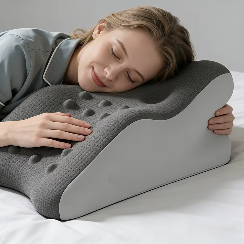 HEHUAI HT Ergonomisches Keilkissen zur Rücken- und Nackenstütze in Schwarz und Grau mit abnehmbarem und waschbarem Bezug - Bild 5