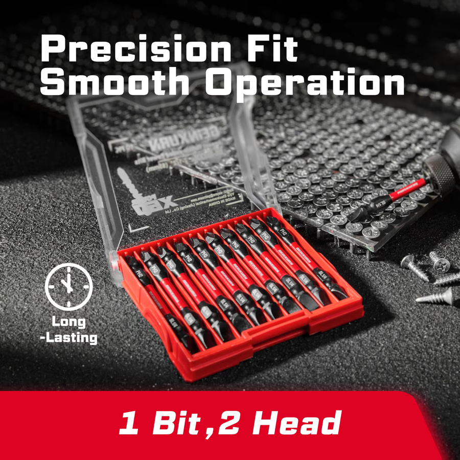 Geinxurn Impact Doppelend-Schraubendreher-Bit-Set aus S2-Stahl, magnetisch, Phillips #2, mit Aufbewahrungsbox - Bild 5