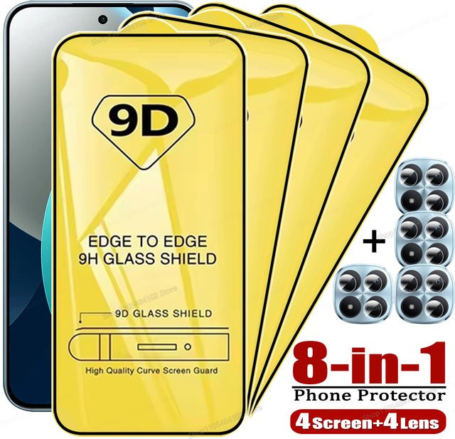 8-in-1 Displayschutzfolie für Xiaomi Redmi Note 15 14 13 Pro 5G 12 Pro+ 11S 12S mit Linsenschutz in Transparent - Bild 1