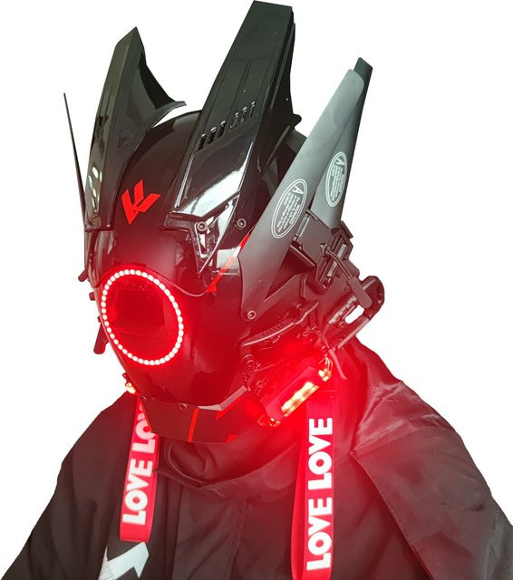 JAUPTO Punk-Maske Helm futuristische Punk-Techwear Weiss - Bild 1