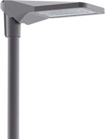 Leipziger Leuchten LED-Masten- und Aufsatzleuchte DB 703 in Grau mit Sicherheitsglas und transparentem Diffusor, 4000K Neutralweiß - Bild 1