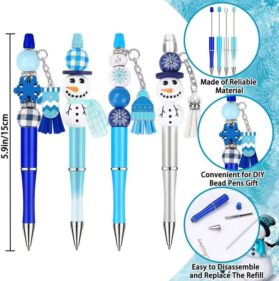 Kolorowys 12-teiliges Weihnachts-Perlenstift Set mit verschiedenen Charms und Karabinerverschlüssen in Multicolour - Bild 3
