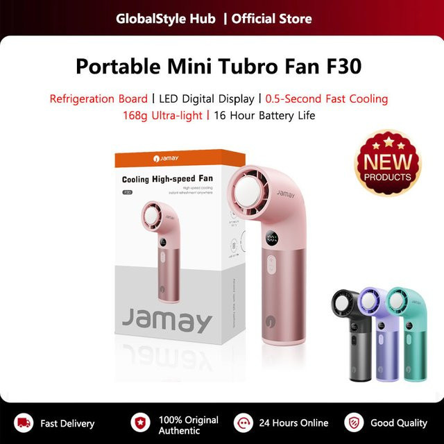 AIRUIDU Mini-Turbo-Handventilator F30 in Pink mit 100 Windgeschwindigkeitsstufen und USB-Aufladung - Bild 1