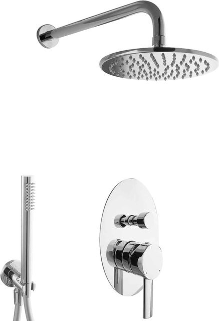 PaulGurkes Regendusche Komplett Set Unterputz Regenwalddusche mit Handbrause in Chrom, Durchmesser: 20 cm - Bild 1