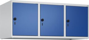 C+P Aufsatzschrank 7035/5010 mit 3 Abteilen und Sicherheits-Drehriegel, B/H/T: 120 x 50 x 50 cm, Lichtgrau und Enzianblau - Bild 1