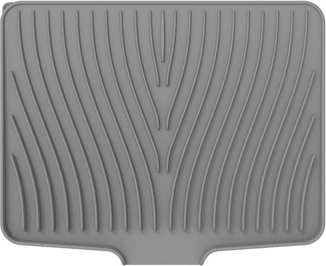 Delevin Geschirrtrockenmatte aus Silikon mit Ablaufrand, Grau, B/T: 40,0 x 33,0 cm - Bild 1