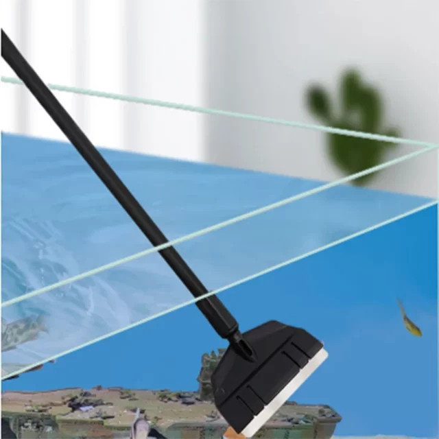 Aquarium Algenentferner Schaber mit Klinge in Schwarz zur Reinigung von Wasserpflanzen und Aquarienbecken - Bild 1