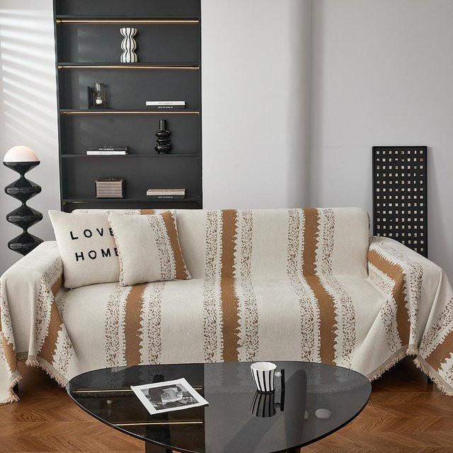 Super Six Chenille Sofaüberwurf Rutschfest und Modern, B/B: 180 x 130 cm - Bild 1