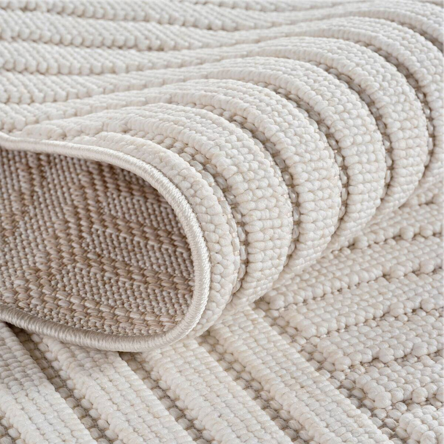 Ayyildiz Kurzflorteppich Helix in Creme, modern, pflegeleicht und fußbodenheizunggeeignet, B/H/L: 140 x 0,7 x 200 cm - Bild 1
