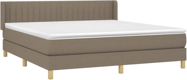 vidaXL Boxspringbett Hybrid mit Matratze und Taschenfederkern, Farbe Taupe, B/T/H: 180 x 200 x 78 cm - Bild 1