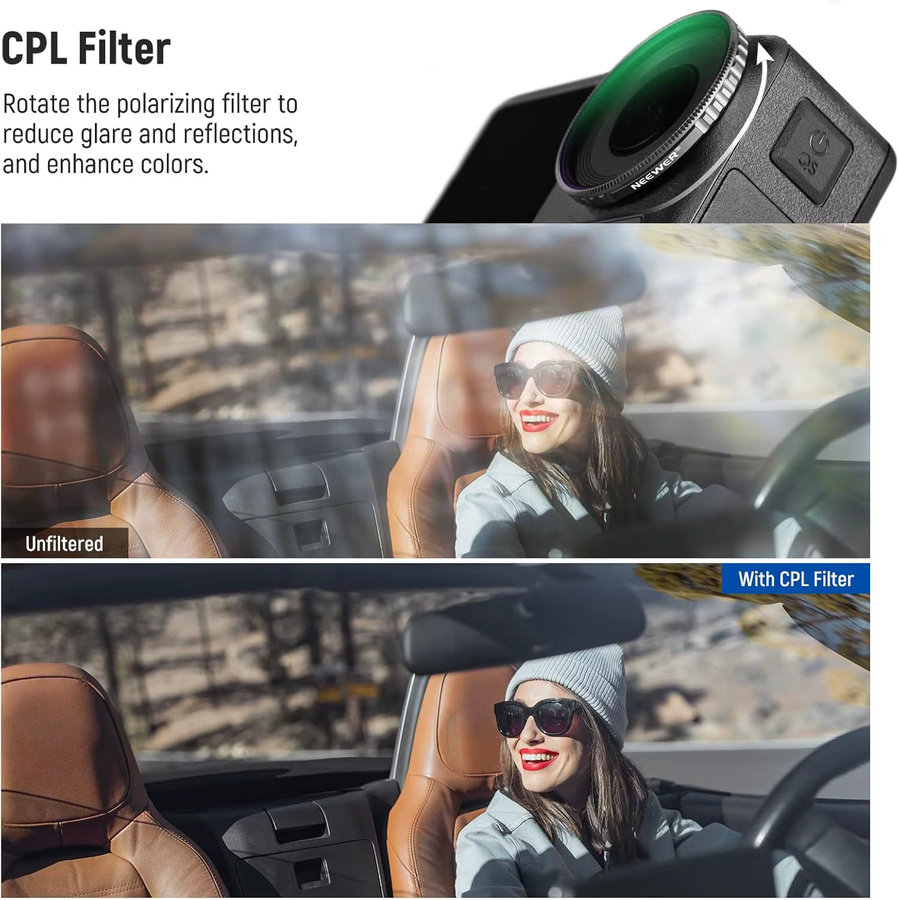 NEEWER 4er-Pack ND-Filter Set ND8 ND16 ND32 CPL für DJI Osmo Action 4 mit HD mehrfach beschichtetem optischem Glas - Bild 3