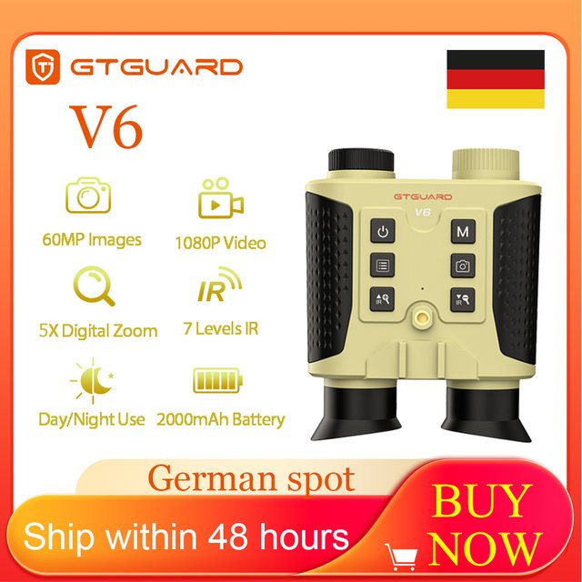 GTGUARD V6 Nachtsichtfernglas mit 1080P FHD Video, 8X Zoom und 300m Reichweite in Beige - Bild 1