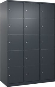 C+P Schließfachschrank Classic PLUS mit 3 Abteilen, Anthrazitgrau, B/T/H: 120 x 50 x 185 cm - Bild 1