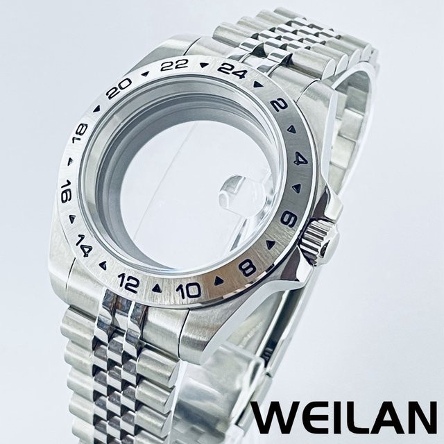 Uhrengehäuse Edelstahl, Silber, 39 mm, Saphirglas, wasserdicht - Bild 1