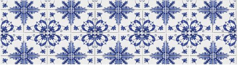 mySPOTTI Küchenrückwand Delfter Fliese in Blau und Weiß aus Aluminiumverbund mit Fliesenoptik, B/H: 220 x 60 cm - Bild 1