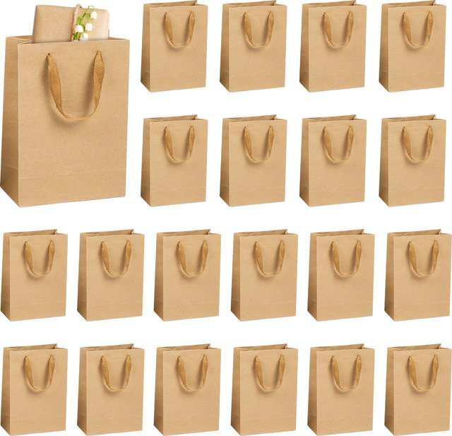 Kraftpapier-Geschenktüten in Braun für Weihnachten, Halloween, Partys und Hochzeiten, 10 Stück - Bild 1