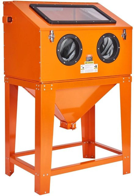 Sandstrahlkabine von Buying Solutions MB mit Staubabsaugsystem in Orange und Transparent aus Stahl - Bild 1