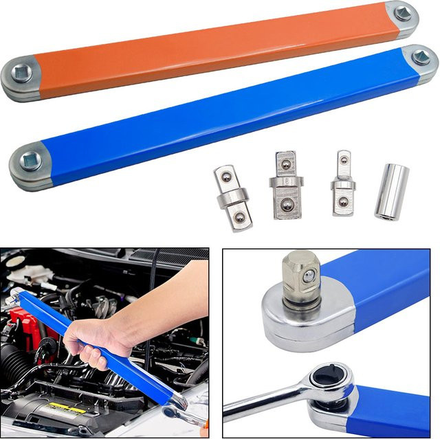 Multifunktionales Kettengestänge 3/8 Zoll Ratschenverlängerung in Orange für Autoreparaturen und Fahrzeugwerkzeuge - Bild 1