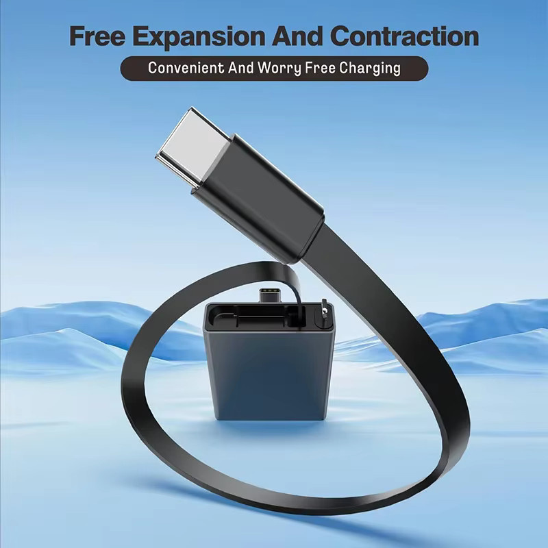 OIITH Einziehbares USB-C Ladekabel mit 60W PD Schnellladung in Schwarz - Bild 2