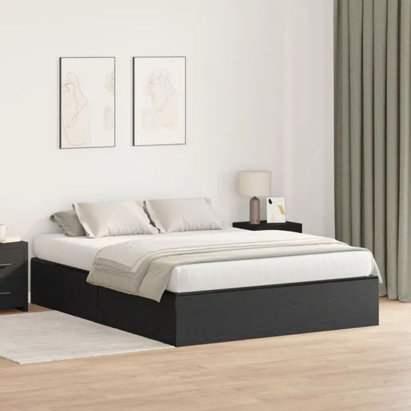 Modernes Funktionsbett Vidaxl aus Holzwerkstoff in Schwarz, B/T/H: 200 x 150 x 31.5 cm - Bild 1