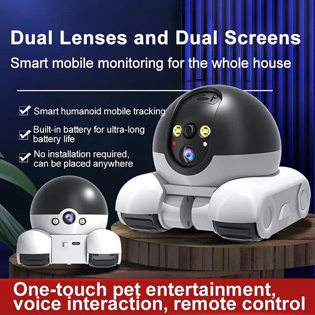 Luxuglow 1080P HD WLAN-Sicherheitskamera mit automatischer Verfolgung in Weiß als Smart Home Baby- und Haustiermonitor - Bild 1