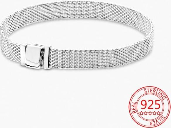 Allbestart Armband, 925 Silber, Schlange Schnalle, 19cm, Damen, Weiß - Bild 1