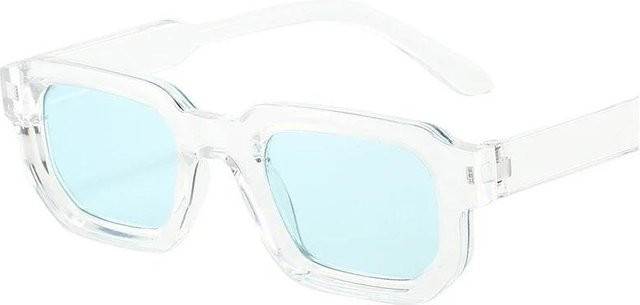 Fable Sonnenbrille Rechteck, Kunststoff, Vollrand, Unisex, white, transparent - Bild 1