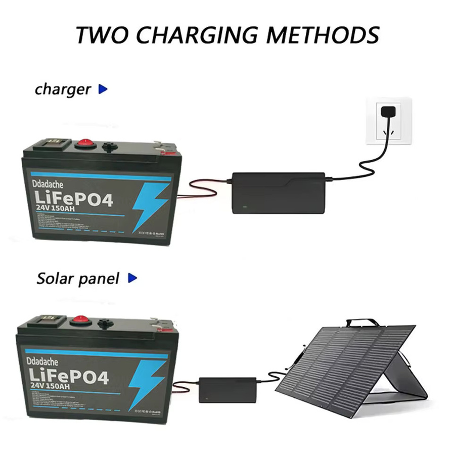 24V LiFePO4 150Ah Lithium-Batterie in Schwarz für Power Wheels, Roller, Radio, USV, Kajak-Fischfinder und Solarpanels - Bild 5
