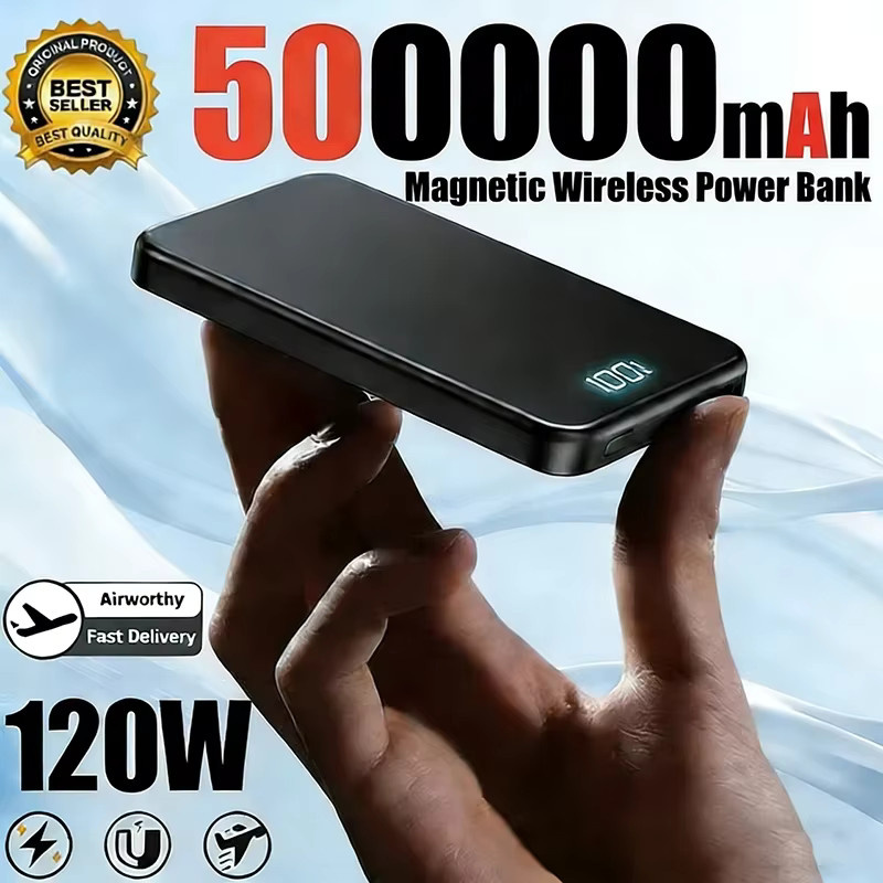 Lenovo 3 in 1 Magnetische Kabellose Powerbank 50000mAh mit 22,5W Schnellladefunktion für MagSafe, iPhone und Samsung, Grau - Bild 2