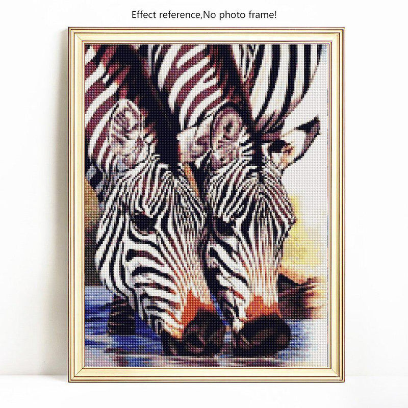 FIYO 5D Diamantstickerei Zebra Perlenbild Set, Mehrfarbig, B/H: 30 x 20 cm - Bild 2