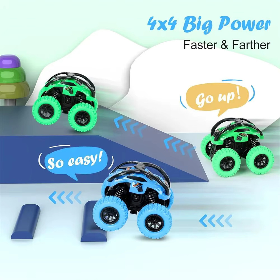 GSF Monster Trucks, Push & Go Stunt-Autos, Rennwagen-Set, Bunt / Mehrfarbig - Bild 2