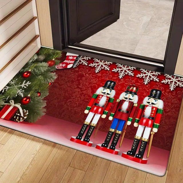 VIKAMA Weihnachts Nussknacker Fußmatte Multicolor Druckteppich für Eingang, Korridor und Balkon - Bild 1