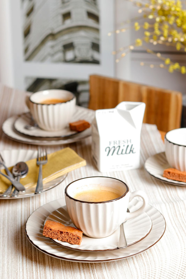 Mäser Kaffeeservice Osita aus Steinzeug, 18-teilig, beige/weiß - Bild 3