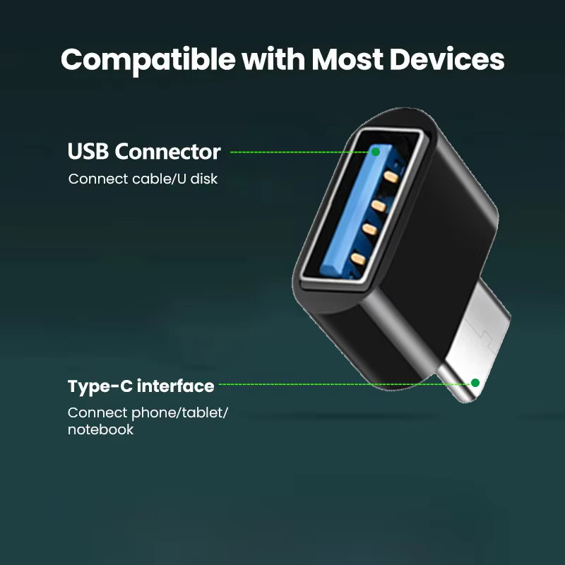 Nnbili USB-C auf USB 3.0 Adapter OTG in Schwarz für MacBook Pro, iPad Mini 6 und MacBook Air - Bild 2