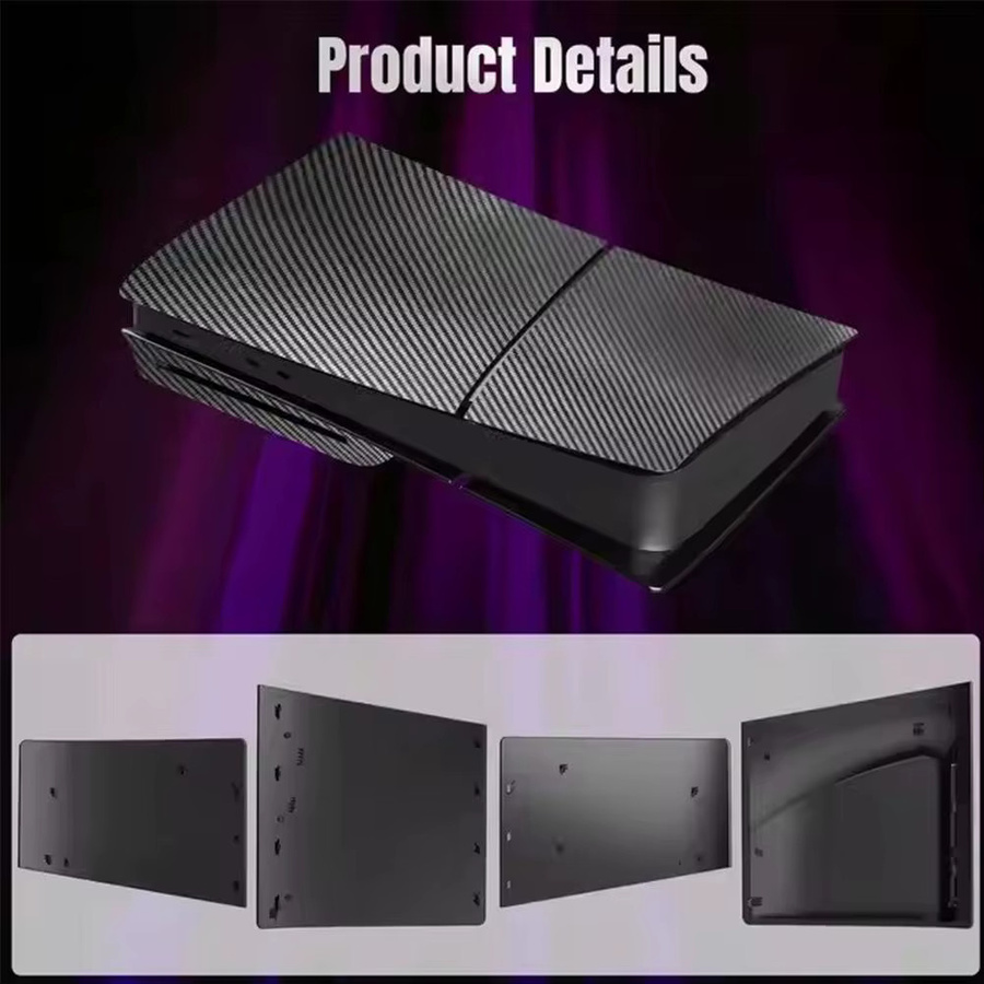 GRWIBEOU Schutzhülle für PS5 Pro in Carbon-Optik, abnehmbare Ersatzhülle für deine PlayStation 5 Pro, Schwarz - Bild 4