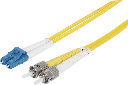 Intellinet 516976 Glasfaser LWL Anschlusskabel Singlemode OS2 Gelb 5,00 m mit 1x LC-Stecker und 1x ST-Stecker 9/125 µ - Bild 1