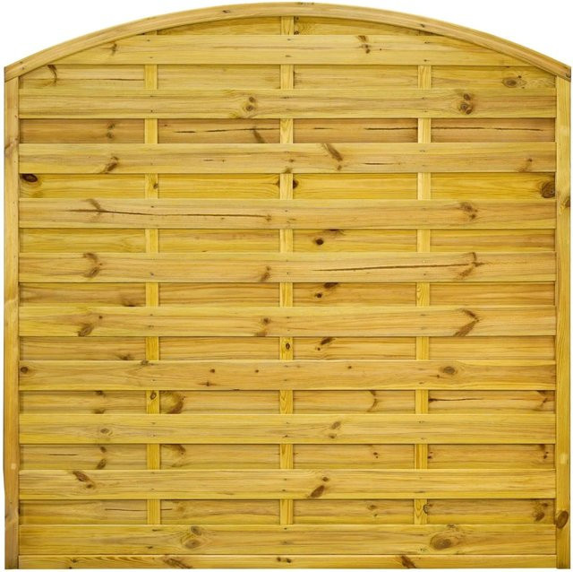 GartenLand Dichtzaun VARIO Gebogen Holzzaun aus Kiefernholz in Grün, blickdicht, B/H: 180 x 180 cm - Bild 1