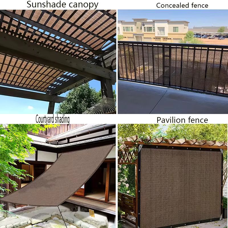 Braunes HDPE-Sonnenschutznetz mit UV-Schutz für Terrasse, Balkon und Pavillon - Bild 5