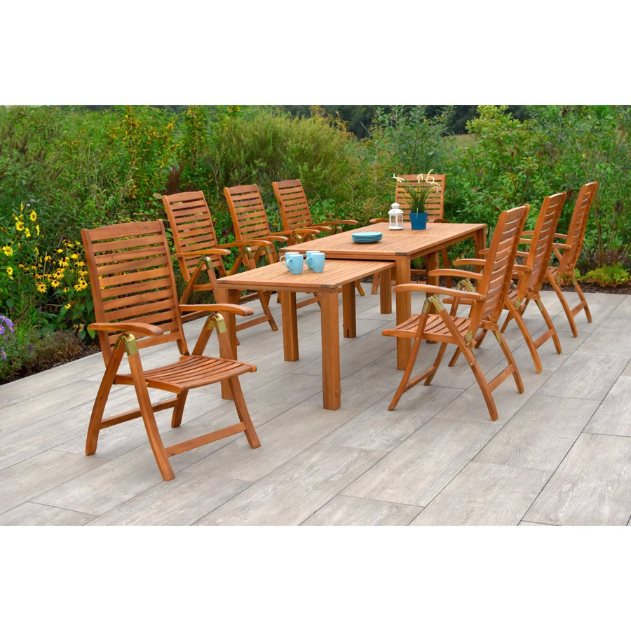 Merxx Gartenmöbelset Paraiba aus Akazienholz in Beige mit Tisch und 8 Sitzplätzen B/T/H: 185 x 185 x 90 cm - Bild 2