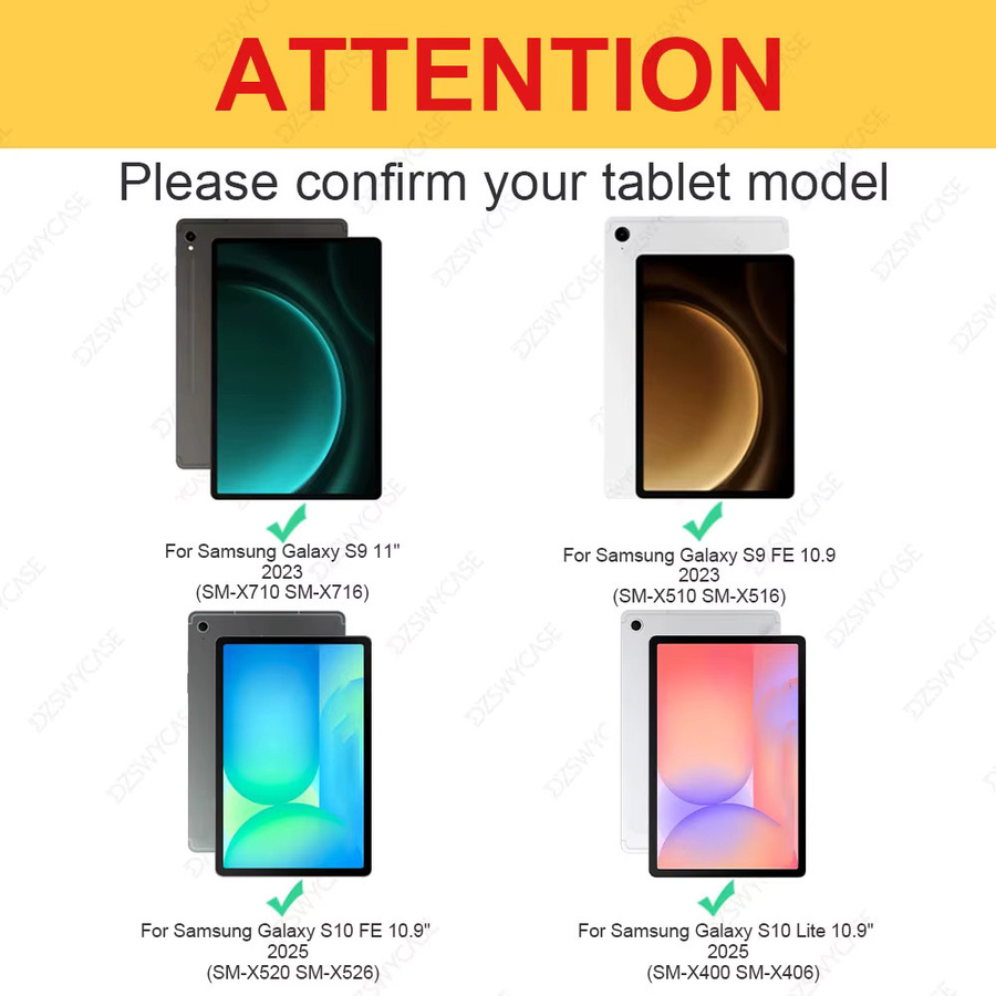 Samsung Schutzhülle für Galaxy Tab S9 11 Zoll, Tab S10 Lite, S10 FE und S9 FE 10,9 Zoll mit Stifthalter und Auto Sleep/Wake Funktion in Schwarz - Bild 2