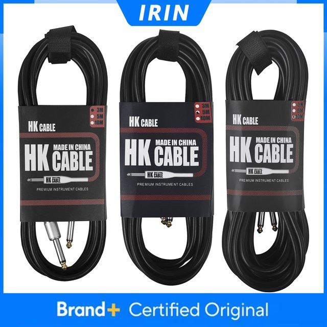 IRIN Gitarren-Audiokabel mit 6,35mm Stecker für E-Gitarre und Bass in Schwarz oder Silber - Bild 1