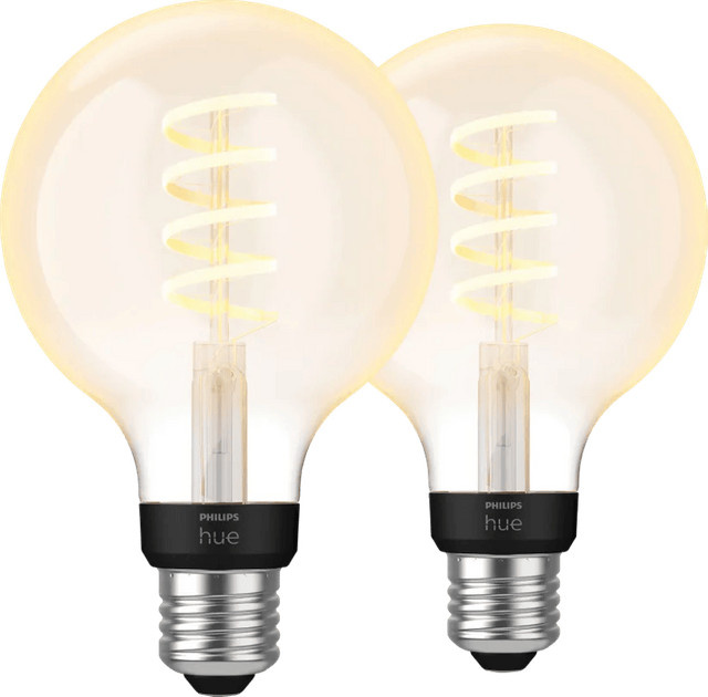 Philips Hue Filamentlampe White Ambiance Globe E27 Doppelpack, transparent - Bild 1