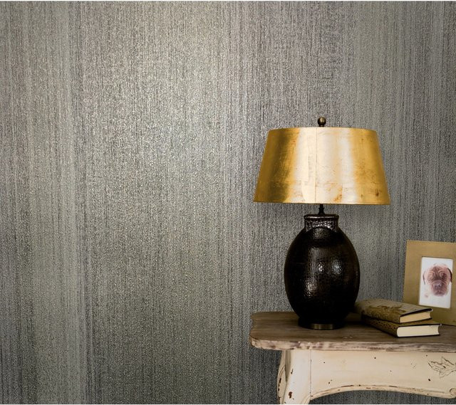 Marburg Vliestapete Vintage Deluxe Streifen Struktur in Grau und Gold - Bild 1