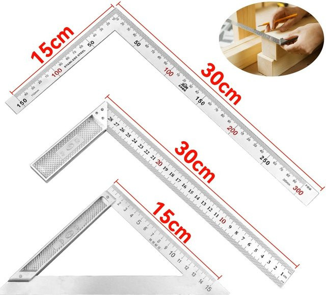 Quadratisches Winkelmaß aus Aluminiumlegierung von SHENGMEIYU in Silber für die Holzbearbeitung - Bild 1